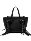 Gianni Chiarini Miss Marcella Black Leather Bag With Fringes In Black
