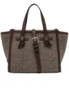 Gianni Chiarini Miss Marcella Herringbone-pattern Tote Bag In Brown