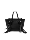 Gianni Chiarini Miss Marcella Black Leather Bag With Fringes In Black