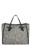 Gianni Chiarini Black And White Pullover Fabric Shopping Bag In Black