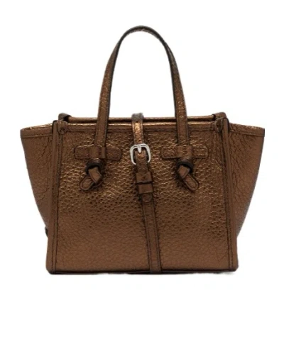 Gianni Chiarini Miss Marcella Knotted-detailed Top Handle Tote Bag In Brown