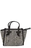 Gianni Chiarini Miss Marcella Striped Tote Bag In Black