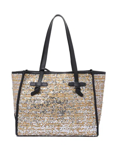 Gianni Chiarini Fabric And Leather Bag In Neutrals