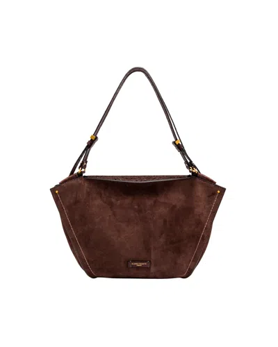 Gianni Chiarini Moka Bloom Suede Tulip Bag In Brown