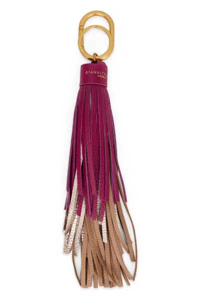 Gianni Chiarini Tassel Leather Keychain In Brown
