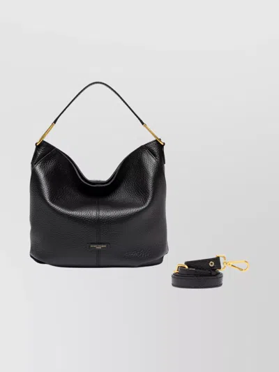 Gianni Chiarini Natasha Textured Leather Shoulder Bag In Black