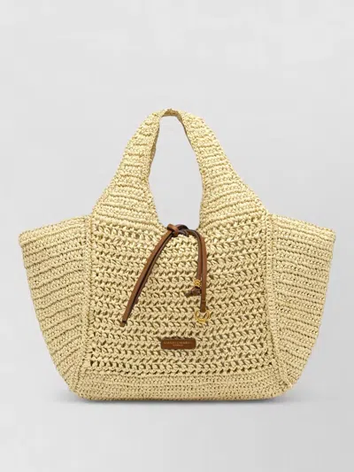 Gianni Chiarini Nefeli Beach Bag Dual Handles Woven In Neutral