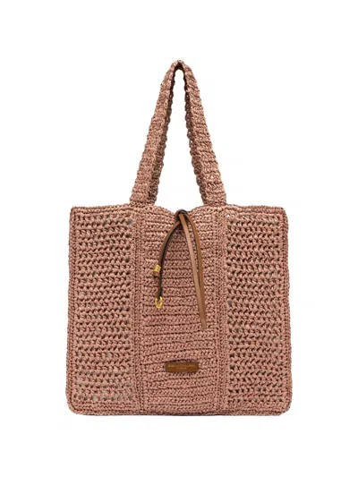 Gianni Chiarini Nefeli Crochet Shopper Bag In Brown