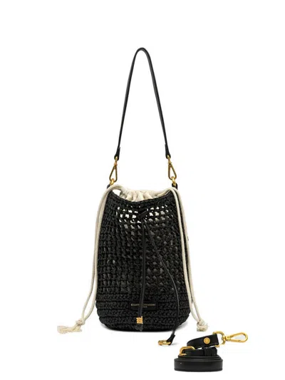 Gianni Chiarini Nefeli Drawstring-fastening Bucket Bag In Black