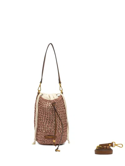 Gianni Chiarini Nefeli Woven Cross Bodybag In Brown