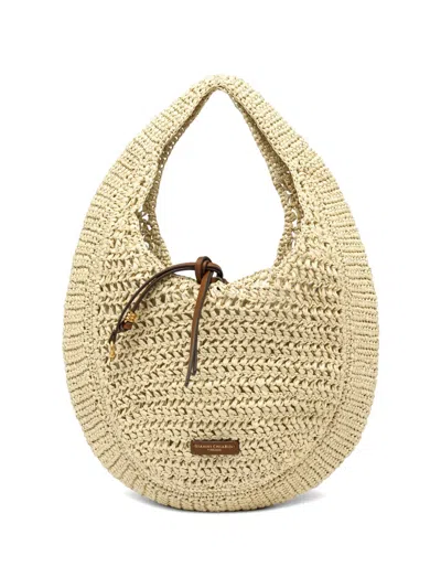 Gianni Chiarini Nefeli Woven Shoulder Bag In Neutral