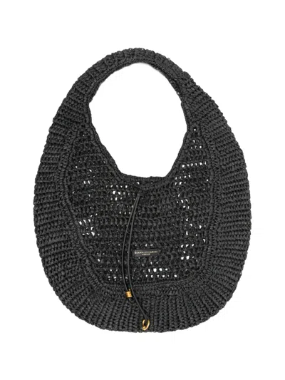 Gianni Chiarini Nefeli Woven Straw Tote Bag In Black