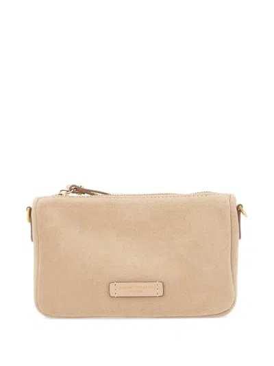 Gianni Chiarini Nora Pouch Zip Suede Pouch In Neutral