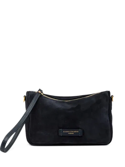Gianni Chiarini Nora Small Suede Clutch Bag In Black