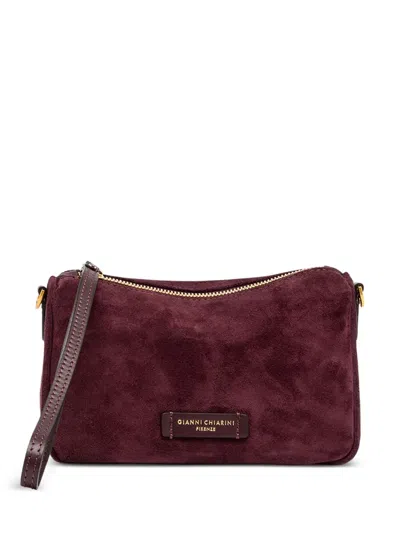 Gianni Chiarini Nora Suede Clutch Bag In Purple