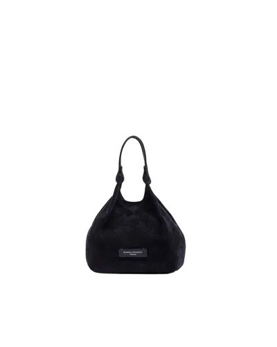 Gianni Chiarini Notturno Dua Suede Crossbody Bag In Black