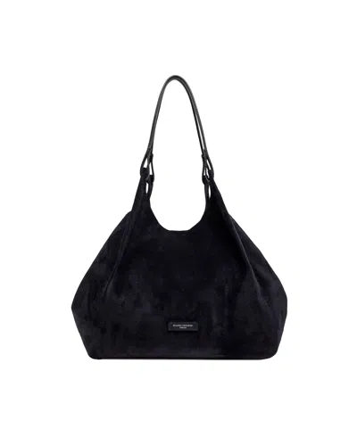 Gianni Chiarini Notturno Dua Suede Tote Bag In Black