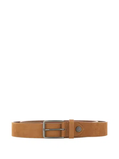 Gianni Chiarini Nubuck Buckle Belt In Brown