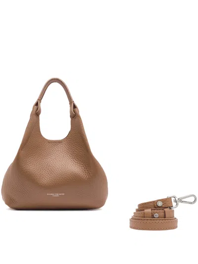 Gianni Chiarini Nude Neutrals Leather Handbag Dua In Brown