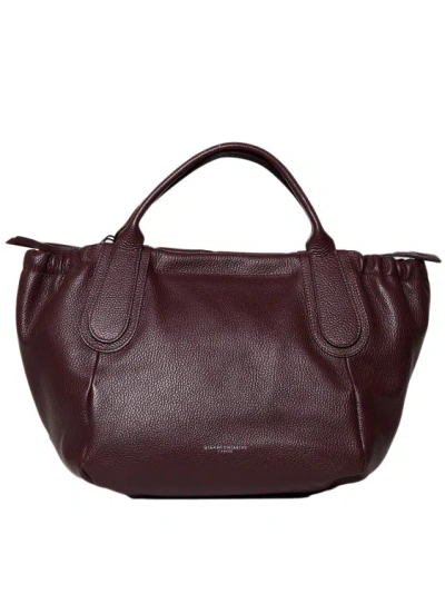 Gianni Chiarini Oak Color Leather Bag In Burgundy