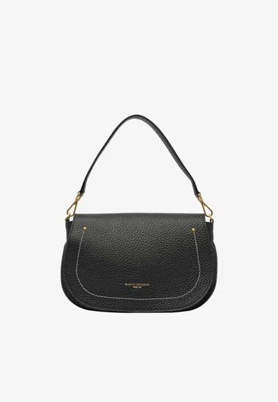 Gianni Chiarini Olga Grained Leather Shoulder Bag In Black
