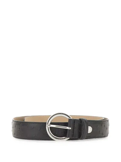 Gianni Chiarini Ostrich-effect Padded Belt In Black