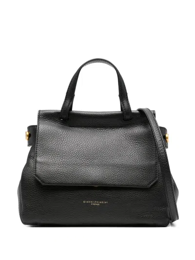 Gianni Chiarini Ottavia Grained-leather Shoulder Bag In Black