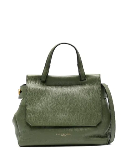 Gianni Chiarini Ottavia Grained-leather Top-handle Tote Bag In Green