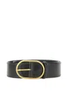 Gianni Chiarini Oval-buckle Leather Belt In Black