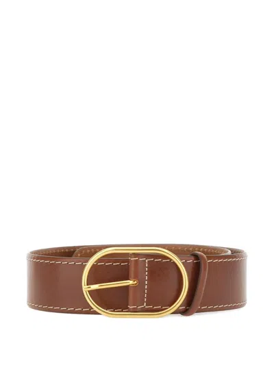 Gianni Chiarini Oval-buckle Leather Belt In Brown