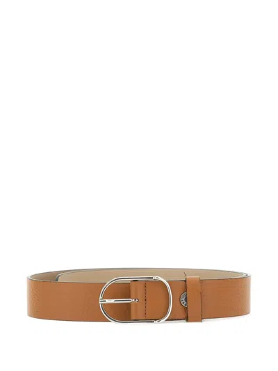 Gianni Chiarini Oval-buckle Leather Belt In Brown