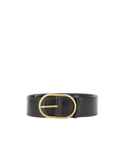 GIANNI CHIARINI OVAL-BUCKLE LEATHER BELT