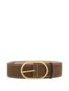 Gianni Chiarini Oval-buckle Suede Belt In Brown