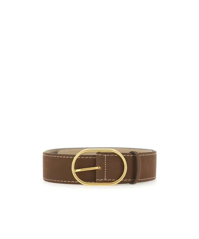 GIANNI CHIARINI OVAL-BUCKLE SUEDE BELT