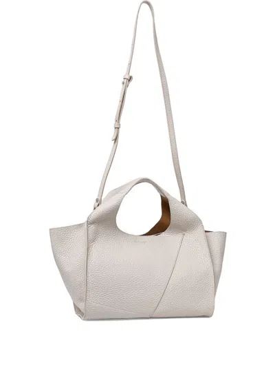 Gianni Chiarini Pebble-textured Top-handle Tote Bag In White