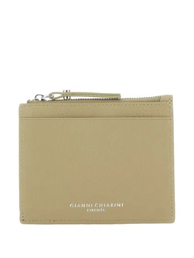 Gianni Chiarini Pebbled Leather Wallet In Orange