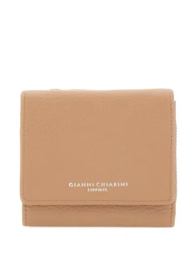 Gianni Chiarini Pebbled-leather Zip Wallet In Brown