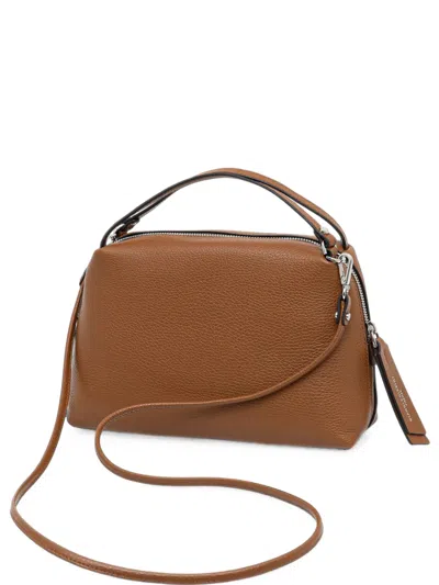 Gianni Chiarini Pebbled-leather Crossbody Bag In Brown