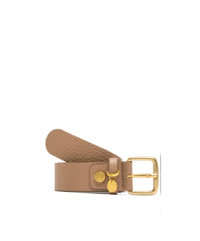 Gianni Chiarini Pebble-grain Charm Belt In Brown