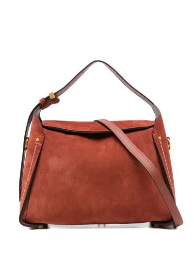 Gianni Chiarini Penelope Calf-suede Shoulder Bag In Red