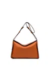 Gianni Chiarini Penelope Shoulder Bag In Double Grain Maxi Leather In Caramello-sabbia