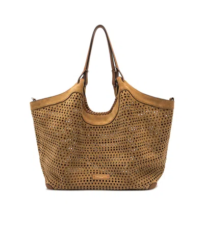 Gianni Chiarini Perforated Handbag In Brown