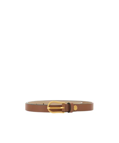 Gianni Chiarini Logo Smooth-leather Belt In Brown