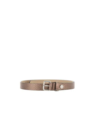 Gianni Chiarini Maxi-grain Leather Belt In Brown