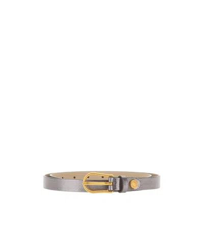 Gianni Chiarini Logo-buckle Leather Belt In Metallic