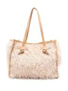 Gianni Chiarini Textured Pink Shopper Bag With Fluffy Exterior In Rosa