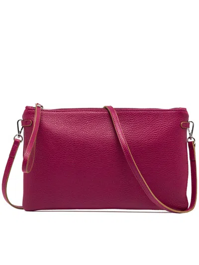 Gianni Chiarini Pink Purple Leather Satchel Hermy In Burgundy