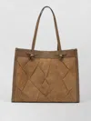 Gianni Chiarini Rectangular Suede Shoulder Bag Double Handles In Brown