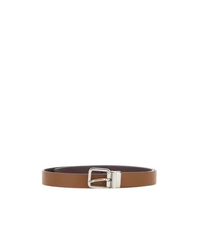 Gianni Chiarini Reversible Leather Belt In Burgundy