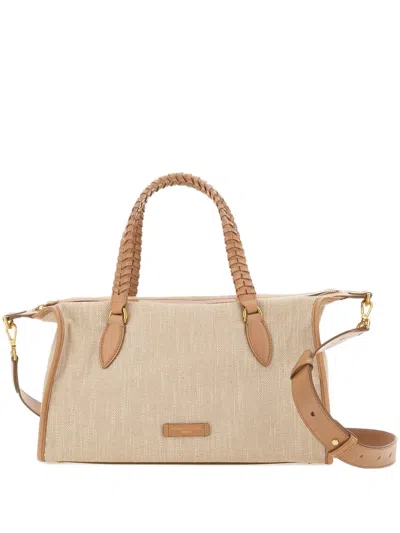 Gianni Chiarini Roxy Braided-handle Tote Bag In Neutral